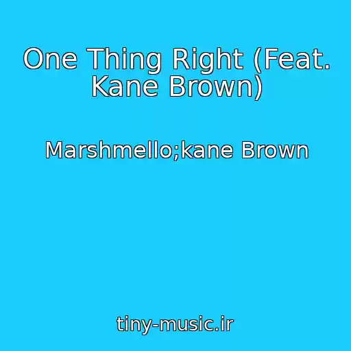 کاور آهنگ One Thing Right (Feat. Kane Brown) از Marshmello;kane Brown