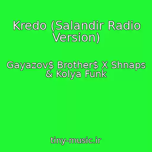 کاور آهنگ Kredo (Salandir Radio Version) از Gayazov$ Brother$ X Shnaps & Kolya Funk