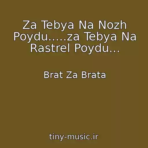کاور آهنگ Za Tebya Na Nozh Poydu.....za Tebya Na Rastrel Poydu... از Brat Za Brata