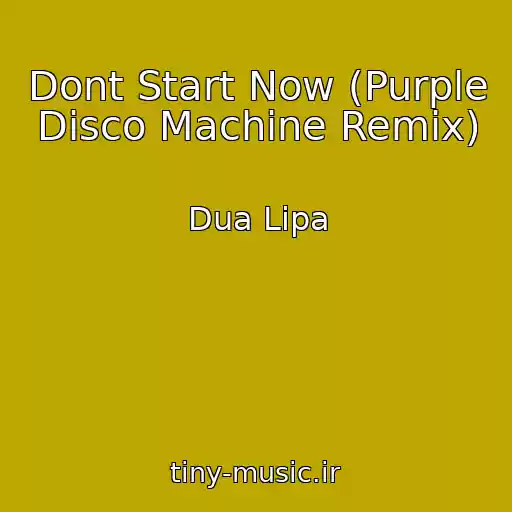 کاور آهنگ Dont Start Now (Purple Disco Machine Remix) از Dua Lipa