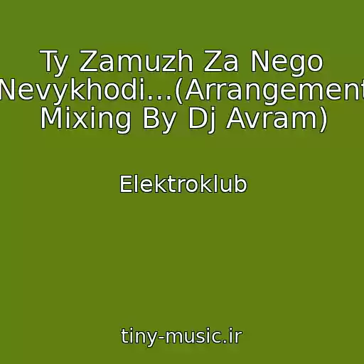 کاور آهنگ Ty Zamuzh Za Nego Nevykhodi...(Arrangement Mixing By Dj Avram) از Elektroklub