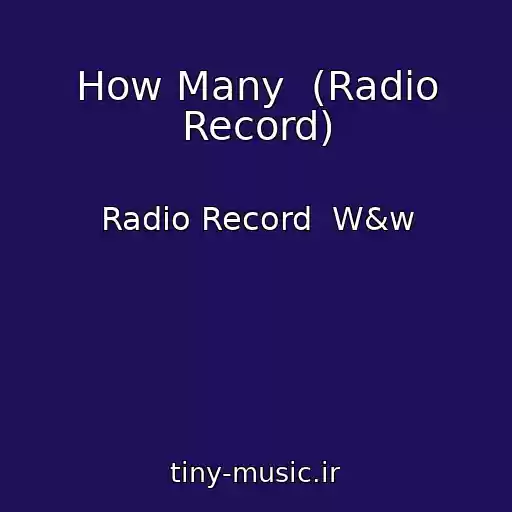 کاور آهنگ How Many  (Radio Record) از Radio Record  W&w