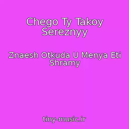 کاور آهنگ Chego Ty Takoy Sereznyy از Znaesh Otkuda U Menya Eti Shramy
