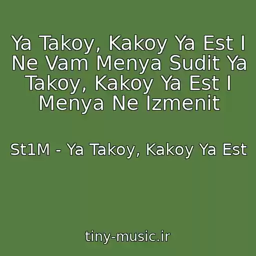 کاور آهنگ Ya Takoy, Kakoy Ya Est I Ne Vam Menya Sudit Ya Takoy, Kakoy Ya Est I Menya Ne Izmenit از St1M - Ya Takoy, Kakoy Ya Est