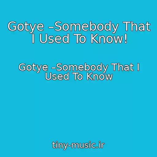 کاور آهنگ Gotye –Somebody That I Used To Know! از Gotye –Somebody That I Used To Know