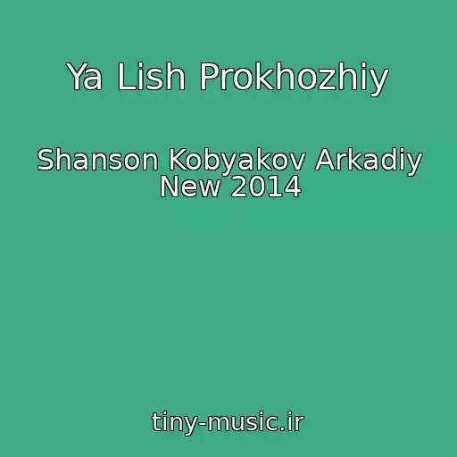 کاور آهنگ Ya Lish Prokhozhiy از Shanson Kobyakov Arkadiy New 2014