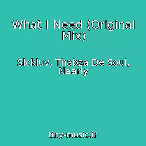 کاور آهنگ What I Need (Original Mix) از Sickluv, Thabza De Soul, Naarly
