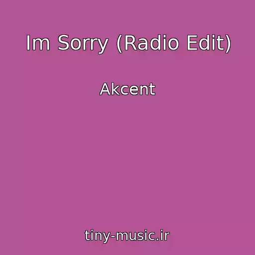 کاور آهنگ Im Sorry (Radio Edit) از Akcent