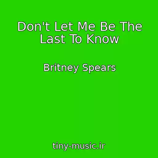کاور آهنگ Don't Let Me Be The Last To Know از Britney Spears