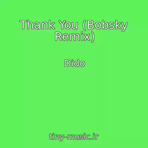 کاور آهنگ Thank You (Bobsky Remix) از Dido