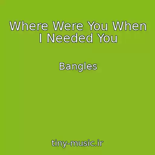 کاور آهنگ Where Were You When I Needed You از Bangles