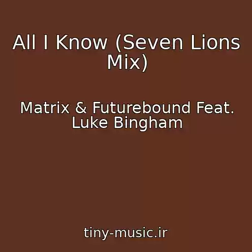 کاور آهنگ All I Know (Seven Lions Mix) از Matrix & Futurebound Feat. Luke Bingham