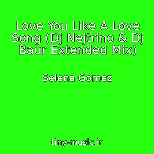 کاور آهنگ Love You Like A Love Song (Dj Nejtrino & Dj Baur Extended Mix) از Selena Gomez