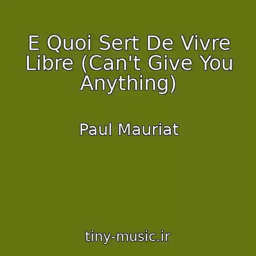 کاور آهنگ E Quoi Sert De Vivre Libre (Can't Give You Anything) از Paul Mauriat