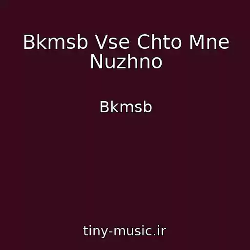 کاور آهنگ Bkmsb Vse Chto Mne Nuzhno از Bkmsb
