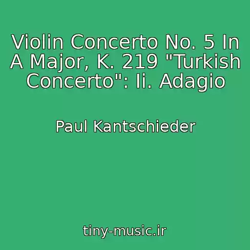 کاور آهنگ Violin Concerto No. 5 In A Major, K. 219 "Turkish Concerto": Ii. Adagio از Paul Kantschieder