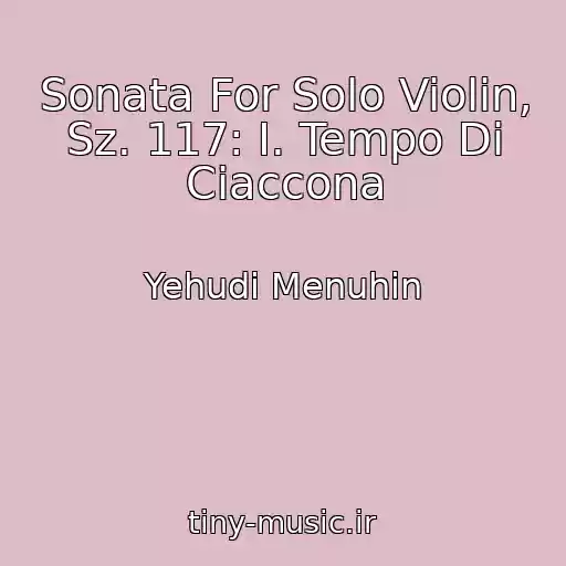کاور آهنگ Sonata For Solo Violin, Sz. 117: I. Tempo Di Ciaccona از Yehudi Menuhin