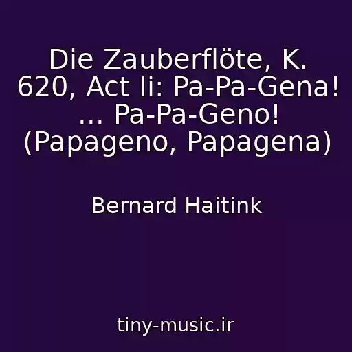 کاور آهنگ Die Zauberflöte, K. 620, Act Ii: Pa-Pa-Gena! ... Pa-Pa-Geno! (Papageno, Papagena) از Bernard Haitink
