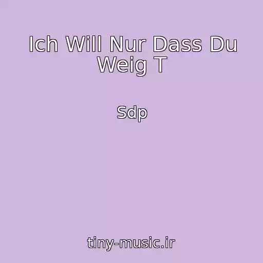 کاور آهنگ Ich Will Nur Dass Du Weig T از Sdp