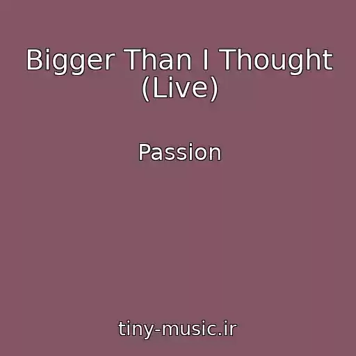 کاور آهنگ Bigger Than I Thought (Live) از Passion