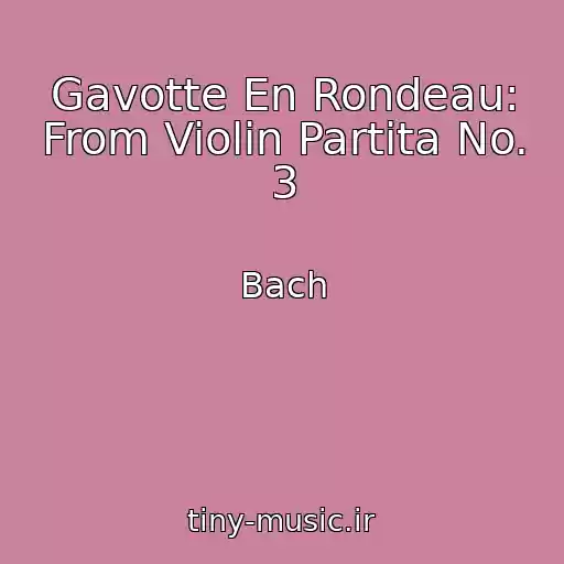 کاور آهنگ Gavotte En Rondeau: From Violin Partita No. 3 از Bach