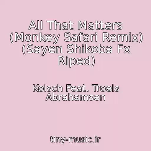 کاور آهنگ All That Matters (Monkey Safari Remix) (Sayen Shikoba Fx Riped) از Kolsch Feat. Troels Abrahamsen