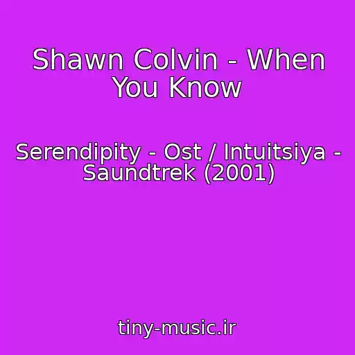 کاور آهنگ Shawn Colvin - When You Know از Serendipity - Ost / Intuitsiya - Saundtrek (2001)