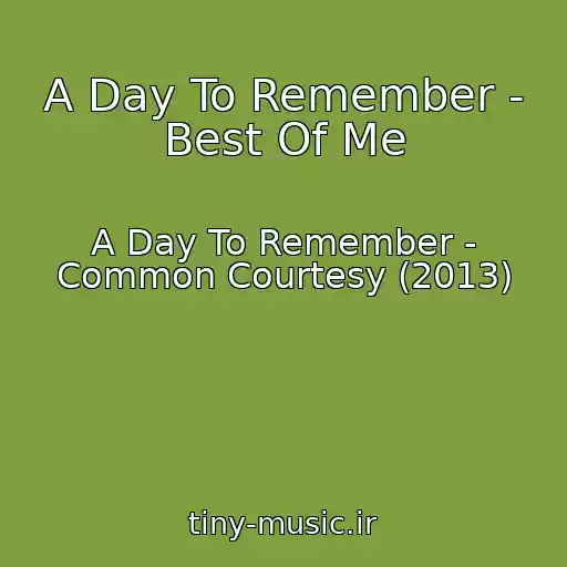کاور آهنگ A Day To Remember - Best Of Me از A Day To Remember - Common Courtesy (2013)