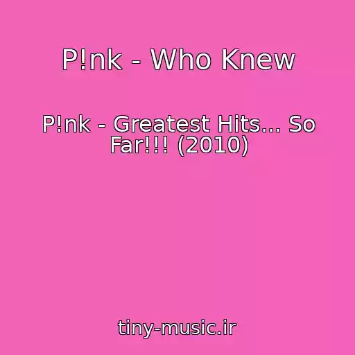کاور آهنگ P!nk - Who Knew از P!nk - Greatest Hits... So Far!!! (2010)