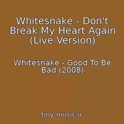 کاور آهنگ Whitesnake - Don't Break My Heart Again (Live Version) از Whitesnake - Good To Be Bad (2008)
