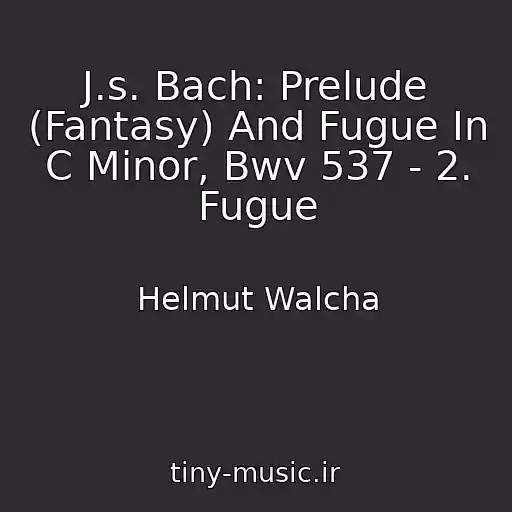 کاور آهنگ J.s. Bach: Prelude (Fantasy) And Fugue In C Minor, Bwv 537 - 2. Fugue از Helmut Walcha
