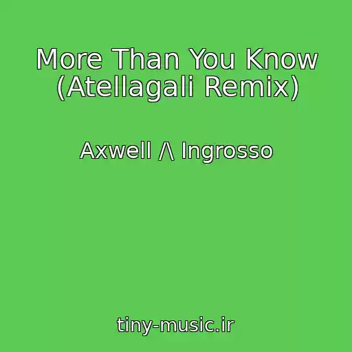 کاور آهنگ More Than You Know (Atellagali Remix) از Axwell /\ Ingrosso