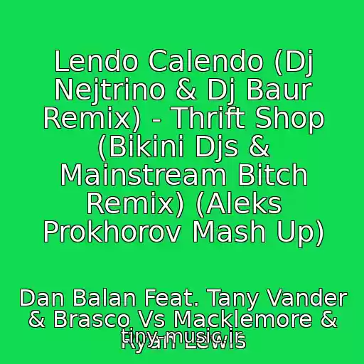 کاور آهنگ Lendo Calendo (Dj Nejtrino & Dj Baur Remix) - Thrift Shop (Bikini Djs & Mainstream Bitch Remix) (Aleks Prokhorov Mash Up) از Dan Balan Feat. Tany Vander & Brasco Vs Macklemore & Ryan Lewis