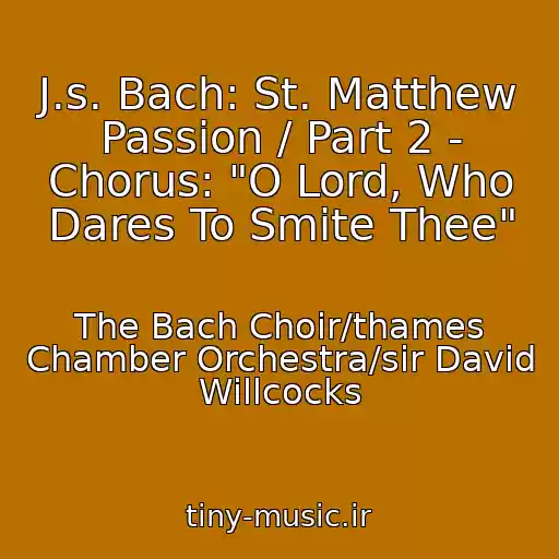 کاور آهنگ J.s. Bach: St. Matthew Passion / Part 2 - Chorus: "O Lord, Who Dares To Smite Thee" از The Bach Choir/thames Chamber Orchestra/sir David Willcocks