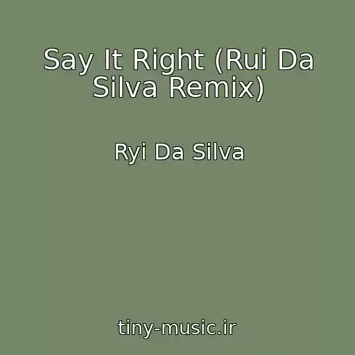 کاور آهنگ Say It Right (Rui Da Silva Remix) از Ryi Da Silva