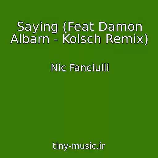 کاور آهنگ Saying (Feat Damon Albarn - Kolsch Remix) از Nic Fanciulli