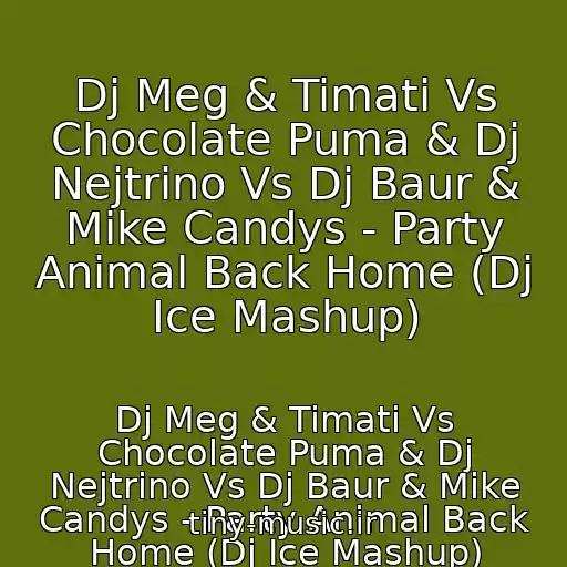 کاور آهنگ Dj Meg & Timati Vs Chocolate Puma & Dj Nejtrino Vs Dj Baur & Mike Candys - Party Animal Back Home (Dj Ice Mashup) از Dj Meg & Timati Vs Chocolate Puma & Dj Nejtrino Vs Dj Baur & Mike Candys - Party Animal Back Home (Dj Ice Mashup)