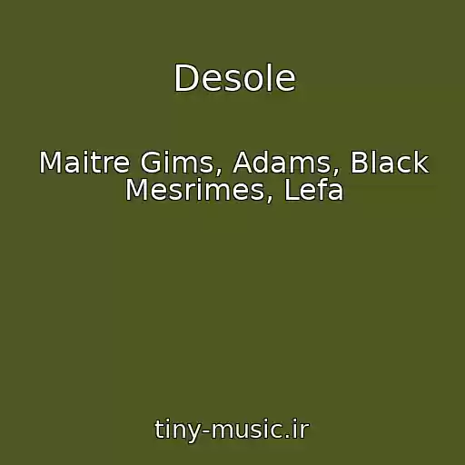 کاور آهنگ Desole از Maitre Gims, Adams, Black Mesrimes, Lefa