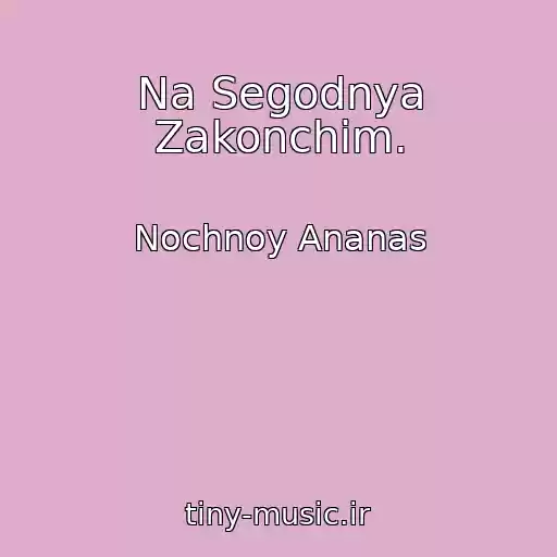 کاور آهنگ Na Segodnya Zakonchim. از Nochnoy Ananas