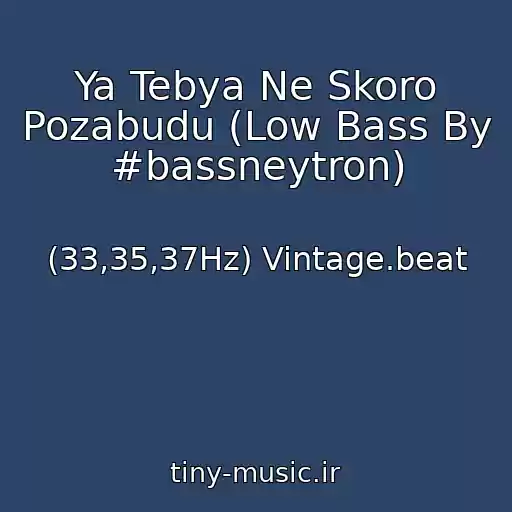 کاور آهنگ Ya Tebya Ne Skoro Pozabudu (Low Bass By #bassneytron) از (33,35,37Hz) Vintage.beat