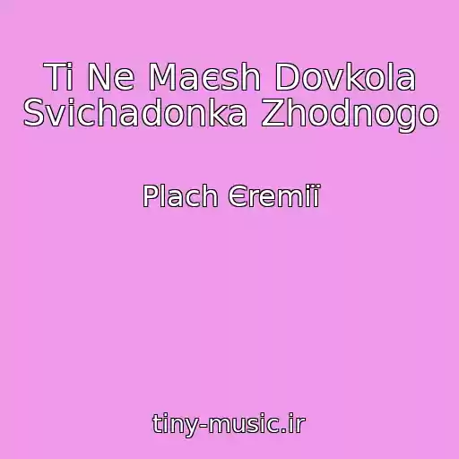 کاور آهنگ Ti Ne Maєsh Dovkola Svіchadonka Zhodnogo از Plach Єremії