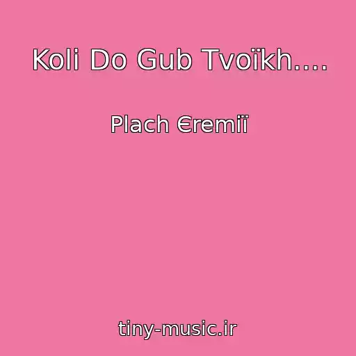 کاور آهنگ Koli Do Gub Tvoїkh.... از Plach Єremії