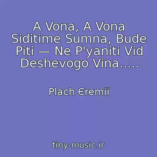 کاور آهنگ A Vona, A Vona Sidіtime Sumna, Bude Piti — Ne P'yanіti Vіd Deshevogo Vina..... از Plach Єremії