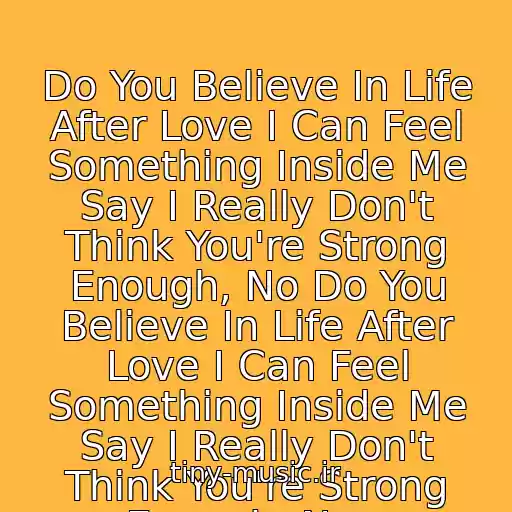 کاور آهنگ Do You Believe In Life After Love I Can Feel Something Inside Me Say I Really Don't Think You're Strong Enough, No Do You Believe In Life After Love I Can Feel Something Inside Me Say I Really Don't Think You're Strong Enough, No... از Cher