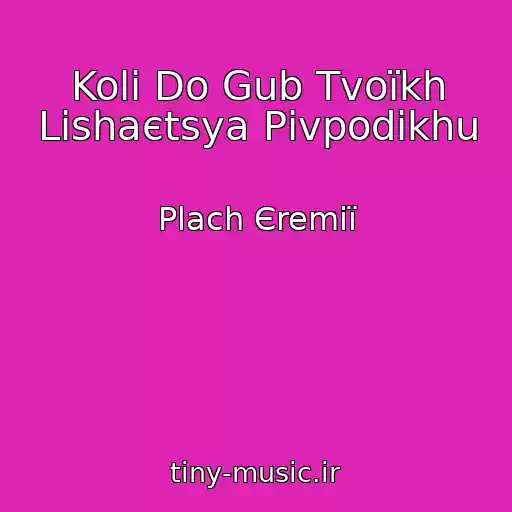 کاور آهنگ Koli Do Gub Tvoїkh Lishaєtsya Pіvpodikhu از Plach Єremії