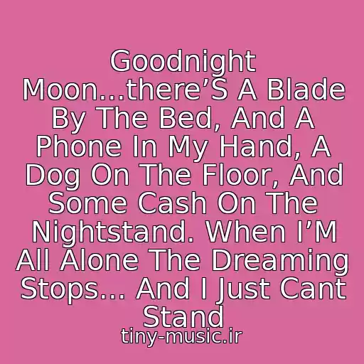 کاور آهنگ Goodnight Moon...there’S A Blade By The Bed, And A Phone In My Hand, A Dog On The Floor, And Some Cash On The Nightstand. When I’M All Alone The Dreaming Stops... And I Just Cant Stand از Shivaree