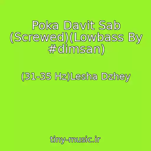 کاور آهنگ Poka Davit Sab (Screwed)(Lowbass By #dimsan) از (31-35 Hz)Lesha Dzhey