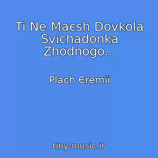 کاور آهنگ Ti Ne Maєsh Dovkola Svіchadonka Zhodnogo... از Plach Єremії