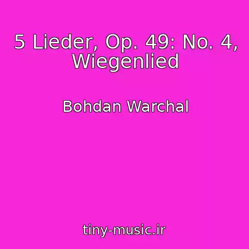 کاور آهنگ 5 Lieder, Op. 49: No. 4, Wiegenlied از Bohdan Warchal