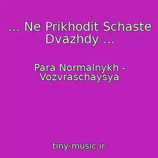 کاور آهنگ ... Ne Prikhodit Schaste Dvazhdy ... از Para Normalnykh - Vozvraschaysya